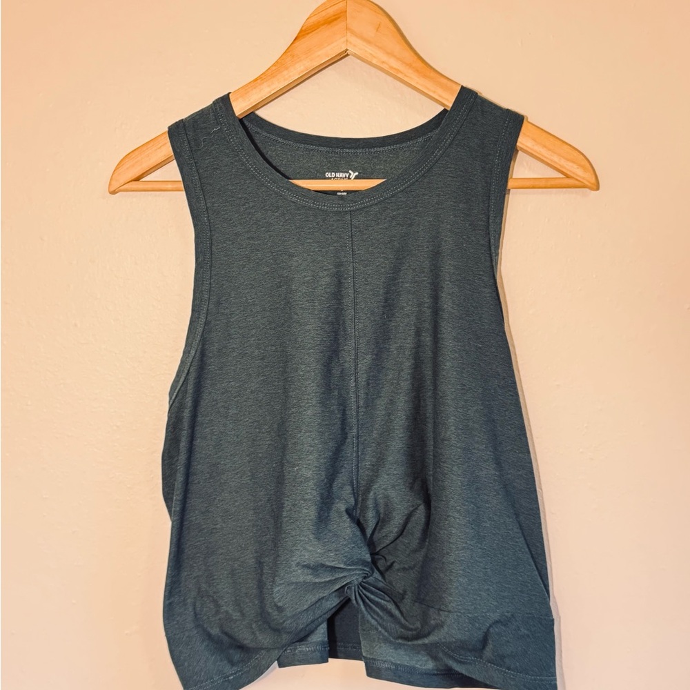 Old Navy Dark Teal Knot Front Athletic Tank Top